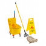 Lavex Wet Mop Kit with 35 Qt. Yellow Mop Bucket, Wet Floor Sign, Handle, and 12 Mop Heads Lavex Wet Mop Kit with 35 Qt. Yellow Mop Bucket, Wet Floor Sign, Handle, and 12 Mop Heads