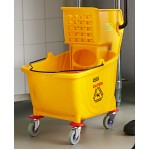 Lavex Wet Mop Kit with 35 Qt. Yellow Mop Bucket, Wet Floor Sign, Handle, and 12 Mop Heads Lavex Wet Mop Kit with 35 Qt. Yellow Mop Bucket, Wet Floor Sign, Handle, and 12 Mop Heads