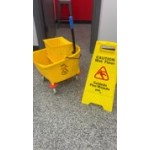 Lavex Wet Mop Kit with 35 Qt. Yellow Mop Bucket, Wet Floor Sign, Handle, and 12 Mop Heads Lavex Wet Mop Kit with 35 Qt. Yellow Mop Bucket, Wet Floor Sign, Handle, and 12 Mop Heads