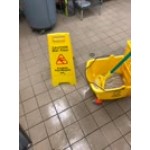Lavex Wet Mop Kit with 35 Qt. Yellow Mop Bucket, Wet Floor Sign, Handle, and 12 Mop Heads Lavex Wet Mop Kit with 35 Qt. Yellow Mop Bucket, Wet Floor Sign, Handle, and 12 Mop Heads