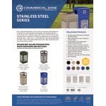Commercial Zone 734162 42 Gallon Brown Square Trash Can with Stainless Steel Reed Panels Commercial Zone 734162 42 Gallon Brown Square Trash Can with Stainless Steel Reed Panels