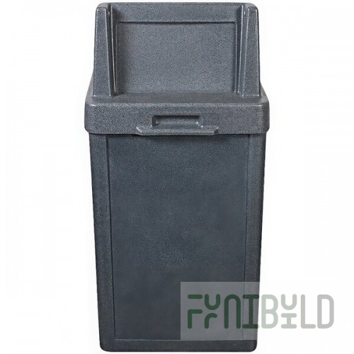Wausau Tile TF1014 Tuffy 22 Gallon Plastic Square Trash Can with Push Door Lid