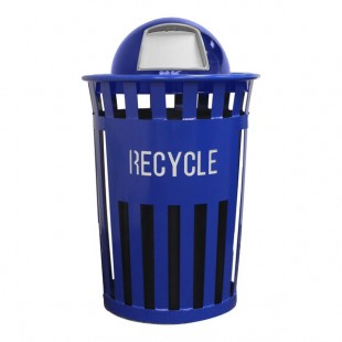 Witt Industries Oakley Eco M3601RE-DT-BL 36 Gallon Blue Outdoor Recycling Bin with Dome Top Lid Witt Industries Oakley Eco M3601RE-DT-BL 36 Gallon Blue Outdoor Recycling Bin with Dome Top Lid