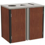 Lakeside 3415BL Stainless Steel Rectangular Refuse / Recycle / Paper Station with Top Access and Royal Blue Laminate Finish - 37 1/2 Lakeside 3415BL Stainless Steel Rectangular Refuse / Recycle / Paper Station with Top Access and Royal Blue Laminate Finish - 37 1/2