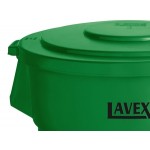 Lavex 55 Gallon Green Round Commercial Trash Can and Lid