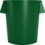 Lavex 55 Gallon Green Round Commercial Trash Can and Lid