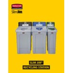 Rubbermaid® Slim Jim 2185053 23 Gallon Single-Stream Landfill Station with Lid