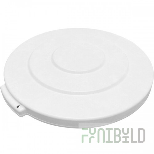 Carlisle 84101102 Bronco 10 Gallon White Flat Round Trash Can Lid