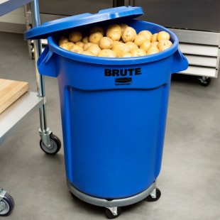 Rubbermaid® BRUTE 32 Gallon Blue Round Trash Can with Lid and Dolly Rubbermaid® BRUTE 32 Gallon Blue Round Trash Can with Lid and Dolly