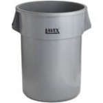 Lavex 55 Gallon Yellow Round Commercial Trash Can