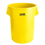 Lavex 55 Gallon Yellow Round Commercial Trash Can