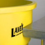Lavex 55 Gallon Yellow Round Commercial Trash Can