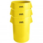 Lavex 55 Gallon Yellow Round Commercial Trash Can