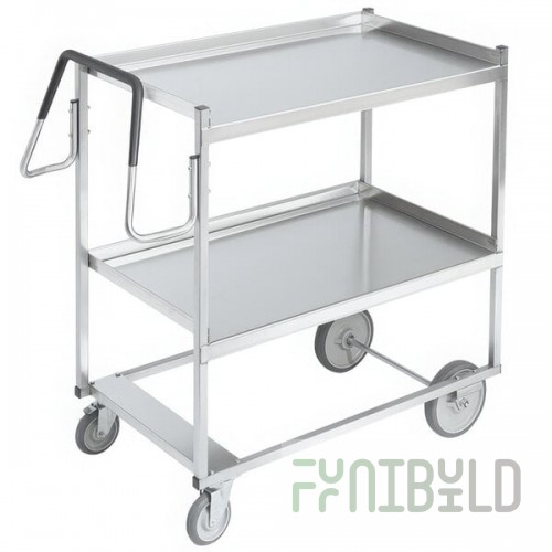 Vollrath 97200 Heavy-Duty Stainless Steel 2 Shelf Utility Cart - 39