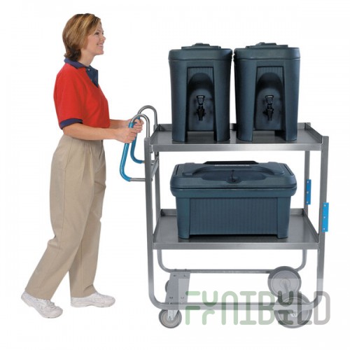 Lakeside 7030 Heavy-Duty Stainless Steel Two Shelf Ergo-One System Utility Cart - 21 5/8