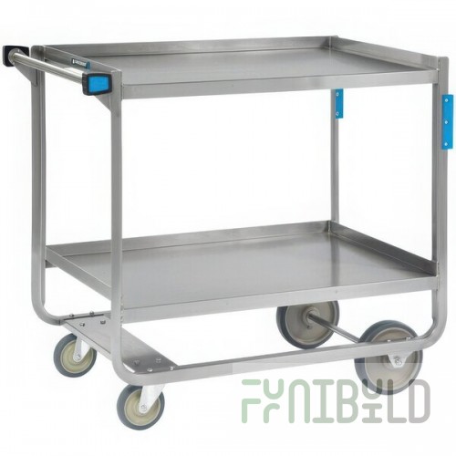 Lakeside 510 Heavy Duty NSF Stainless Steel 2 Shelf Utility Cart - 16 1/4