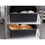 Lakeside 411A Medium-Duty Stainless Steel 3 Shelf Utility Cart with Purple Handle and Leg Bumpers - 16 3/4 Lakeside 411A Medium-Duty Stainless Steel 3 Shelf Utility Cart with Purple Handle and Leg Bumpers - 16 3/4