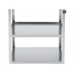 Lakeside 411A Medium-Duty Stainless Steel 3 Shelf Utility Cart with Purple Handle and Leg Bumpers - 16 3/4 Lakeside 411A Medium-Duty Stainless Steel 3 Shelf Utility Cart with Purple Handle and Leg Bumpers - 16 3/4