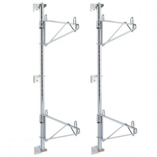 Metro SW33C Super Erecta Chrome Double Level Post-Type Wall Mount End Unit for 18