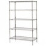 Metro 5N357C Super Erecta Chrome Wire Stationary Starter Shelving Unit - 18 Metro 5N357C Super Erecta Chrome Wire Stationary Starter Shelving Unit - 18