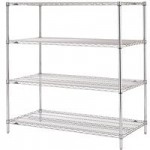 Metro 5N357C Super Erecta Chrome Wire Stationary Starter Shelving Unit - 18 Metro 5N357C Super Erecta Chrome Wire Stationary Starter Shelving Unit - 18