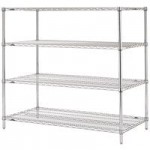 Metro 5N357C Super Erecta Chrome Wire Stationary Starter Shelving Unit - 18 Metro 5N357C Super Erecta Chrome Wire Stationary Starter Shelving Unit - 18