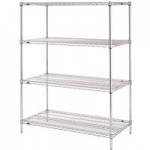 Metro 5N357C Super Erecta Chrome Wire Stationary Starter Shelving Unit - 18 Metro 5N357C Super Erecta Chrome Wire Stationary Starter Shelving Unit - 18