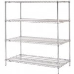 Metro 5N357C Super Erecta Chrome Wire Stationary Starter Shelving Unit - 18 Metro 5N357C Super Erecta Chrome Wire Stationary Starter Shelving Unit - 18