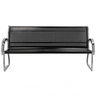 Commercial Zone 725001 Skyline Series 4' Black and Stainless Steel Indoor / Outdoor Bench Commercial Zone 725001 Skyline Series 4' Black and Stainless Steel Indoor / Outdoor Bench