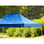Backyard Pro Courtyard Series 10' x 15' Blue Straight Leg Regular-Duty Steel Instant Pop-Up Canopy Tent