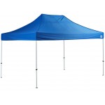 Backyard Pro Courtyard Series 10' x 15' Blue Straight Leg Regular-Duty Steel Instant Pop-Up Canopy Tent