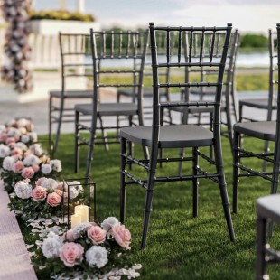 Lancaster Table & Seating Steel Reinforced Heavy-Duty Black Resin Chiavari Chair Lancaster Table & Seating Steel Reinforced Heavy-Duty Black Resin Chiavari Chair