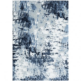 Abani Arto Collection 4' x 6' Blue / White Distressed Contemporary Area Rug