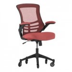 Flash Furniture Kelista Black / Gray Mesh Mid-Back Office Chair with White Frame and Flip Up Arms Flash Furniture Kelista Black / Gray Mesh Mid-Back Office Chair with White Frame and Flip Up Arms