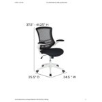 Flash Furniture Kelista Black / Gray Mesh Mid-Back Office Chair with White Frame and Flip Up Arms Flash Furniture Kelista Black / Gray Mesh Mid-Back Office Chair with White Frame and Flip Up Arms