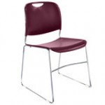 National Public Seating 8502 Gunmetal Gray Stackable Ultra Compact Plastic Chair with Chrome Frame