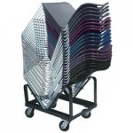 National Public Seating 8502 Gunmetal Gray Stackable Ultra Compact Plastic Chair with Chrome Frame