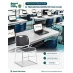 National Public Seating 8502 Gunmetal Gray Stackable Ultra Compact Plastic Chair with Chrome Frame