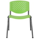 Flash Furniture RUT-F01A-GN-GG Hercules Series Green Plastic Stack Chair with Titanium Frame