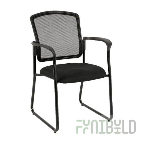 Eurotech 7055SB-BLACK Dakota2 Series Black Mesh Office Side Chair with Arm Rests