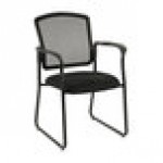 Eurotech 7055SB-BLACK Dakota2 Series Black Mesh Office Side Chair with Arm Rests