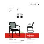 Eurotech 7055SB-BLACK Dakota2 Series Black Mesh Office Side Chair with Arm Rests