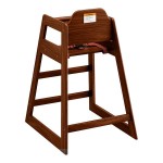 Lancaster Table & Seating Standard Height Wooden High Chair with Dark Brown Finish - Unassembled