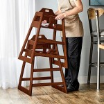 Lancaster Table & Seating Standard Height Wooden High Chair with Dark Brown Finish - Unassembled