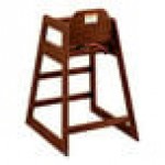 Lancaster Table & Seating Standard Height Wooden High Chair with Dark Brown Finish - Unassembled