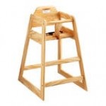 Lancaster Table & Seating Standard Height Wooden High Chair with Dark Brown Finish - Unassembled