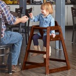Lancaster Table & Seating Standard Height Wooden High Chair with Dark Brown Finish - Unassembled