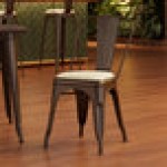 Lancaster Table & Seating Alloy Copper Indoor Cafe Chair with White Vinyl Cushion Lancaster Table & Seating Alloy Copper Indoor Cafe Chair with White Vinyl Cushion