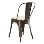 Lancaster Table & Seating Alloy Copper Indoor Cafe Chair with White Vinyl Cushion Lancaster Table & Seating Alloy Copper Indoor Cafe Chair with White Vinyl Cushion