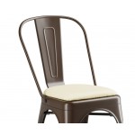 Lancaster Table & Seating Alloy Copper Indoor Cafe Chair with White Vinyl Cushion Lancaster Table & Seating Alloy Copper Indoor Cafe Chair with White Vinyl Cushion